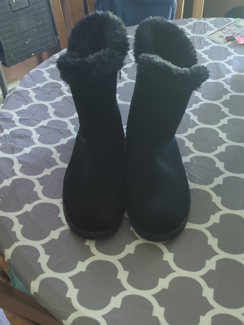 Black Faux Fur Lined Women's Winter Boots
